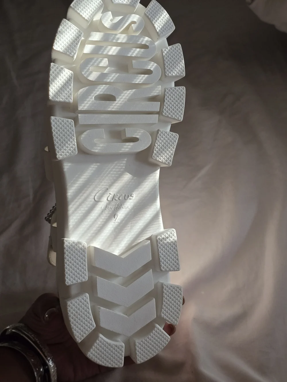 Circus by Sam Edelman Cream Chunky Platform Jelly Sandals with Buckle - Size 9